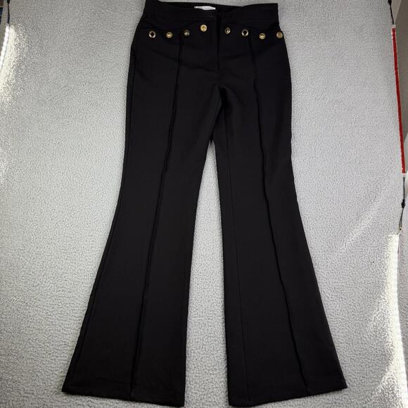 Zara Pants - ZARA WOMAN Black Trousers High Waist Flared Leg Career Pants Size L (W: 34 L:34)